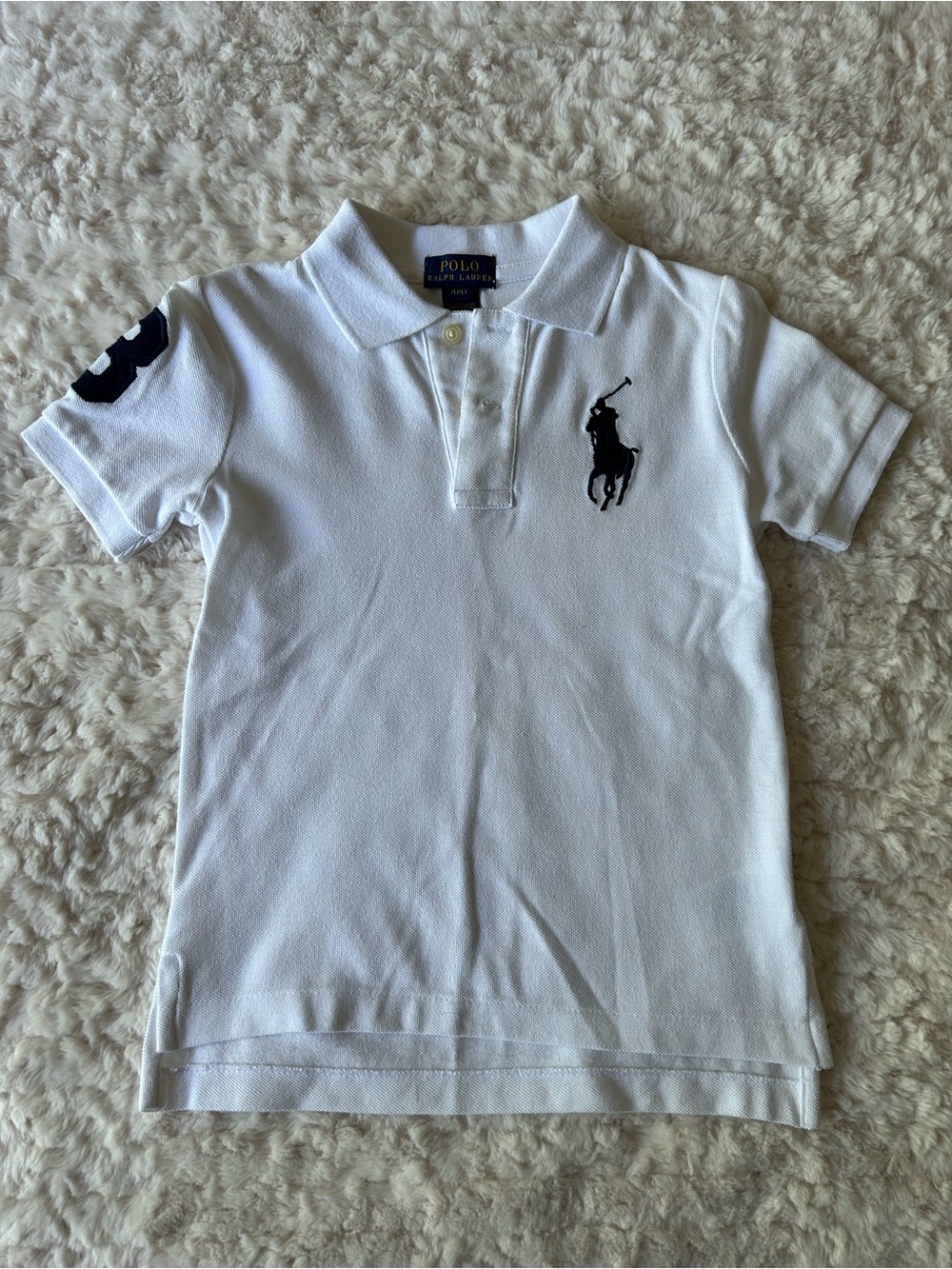 Polo by Ralph Lauren White Short Sleeve Polo with Navy Pony